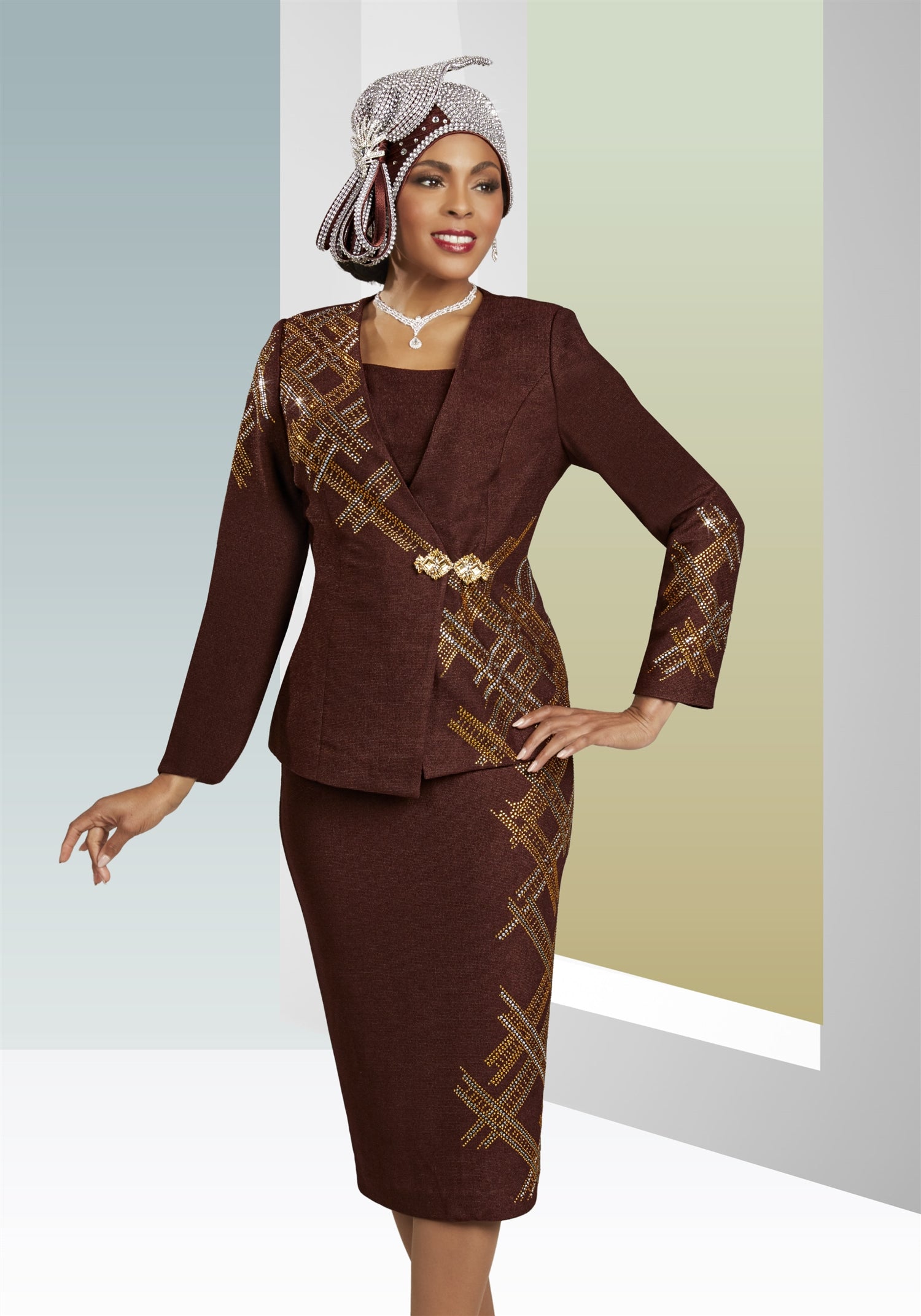 First Lady Elegant Church Hats Giovanna 1007-IB Church Suit First Lady Elegant Church Hats Giovanna 1007-IB Church Suit