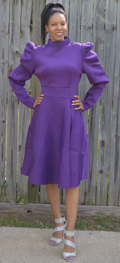 Midi Scuba Dress L / Purple Midi Scuba Dress L / Purple