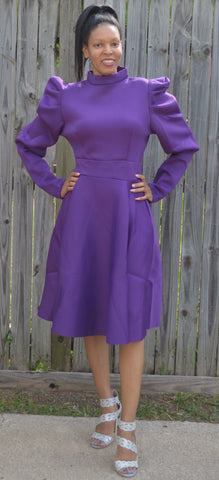 Midi Scuba Dress S / Purple
