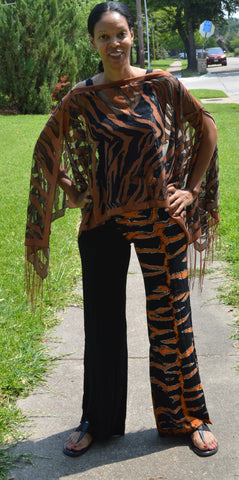 Tiger Scarf Pant Suit