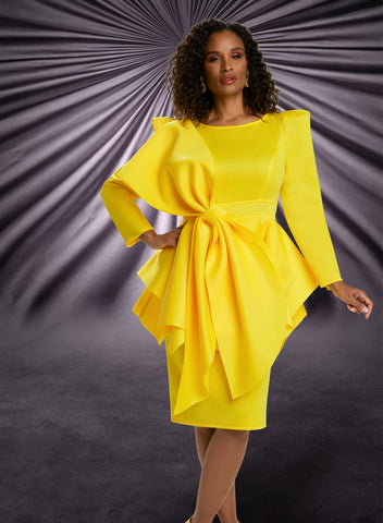 Donna Vinci 11997 yellow scuba dress