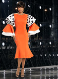 Donna Vinci 12000 orange scuba dress