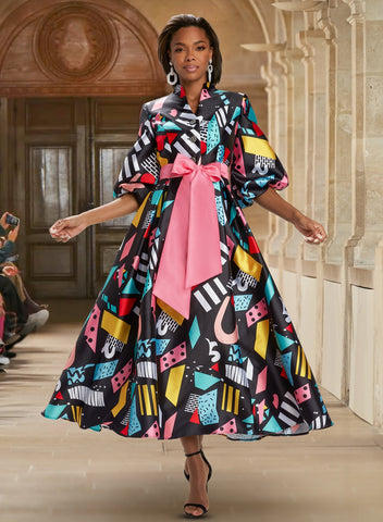 Donna Vinci 12004 print maxi dress