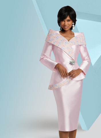 Donna Vinci 12011 silk look skirt suit