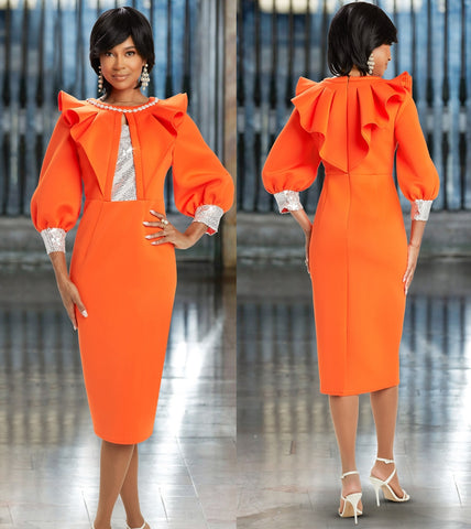 Donna Vinci 12020 orange scuba dress
