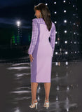 Donna Vinci Knit 13361 purple knit dress