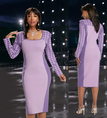 Donna Vinci Knit 13361 purple knit dress