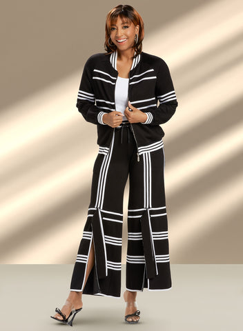 Donna Vinci Sport 21036 stripe pant suit