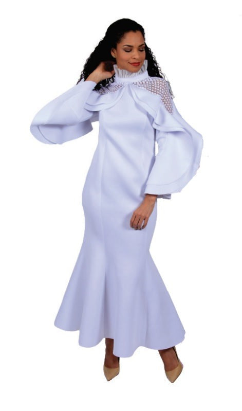 Solid Scuba Dress 24 / White Solid Scuba Dress 24 / White