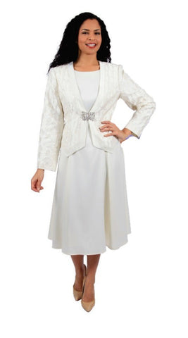 Diana 8633 ivory jacket dress