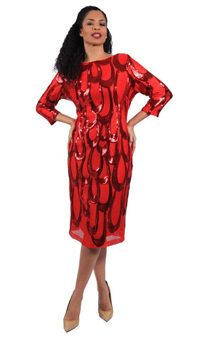 Diana 8660 red sequins dress