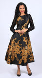 Diana 8663 gold brocade dress