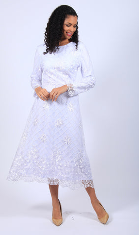 Diana 8667 white lace dress