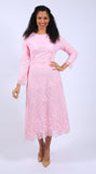 Diana 8667 pink lace dress