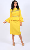 Diana 8671 yellow scuba skirt suit