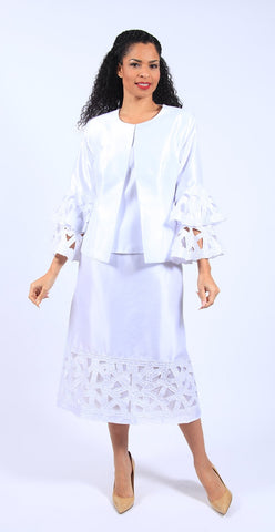Diana 8698 white skirt suit