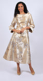 Diana 8700 gold brocade maxi dress