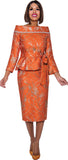 Divine Queen 2062 peplum skirt suit