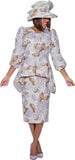 Divine Queen 2083 floral print skirt suit