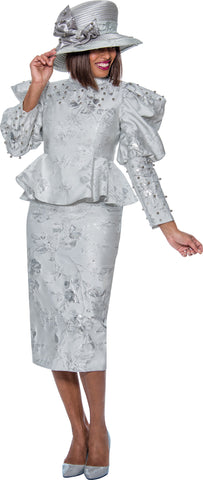 Divine Queen 2092 peplum skirt suit