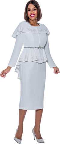 Divine Queen 2162 caplet high low skirt suit