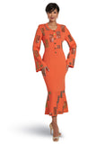 Donna Vinci Knit 13312 Orange knit dress