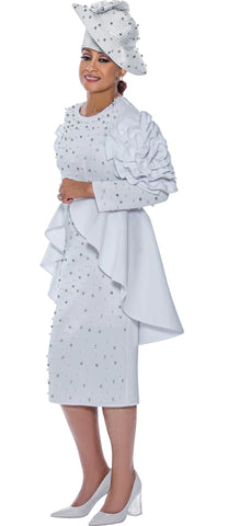Dorinda Clark 4711 white scuba skirt suit