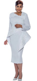 Dorinda Clark 4881 white pearl embellished scuba dress