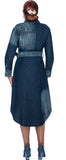 Dorinda Clark 4981 denim belted dress