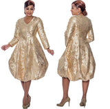 Dorinda Clark 5051 gold balloon dress