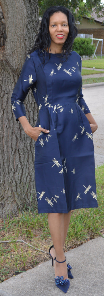Dragonfly Print Dress Diva's Den Fashion, LLC Dragonfly Print Dress Diva's Den Fashion, LLC