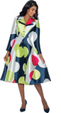 Dresses by Nubiano 1291 Navy polka Dot dress