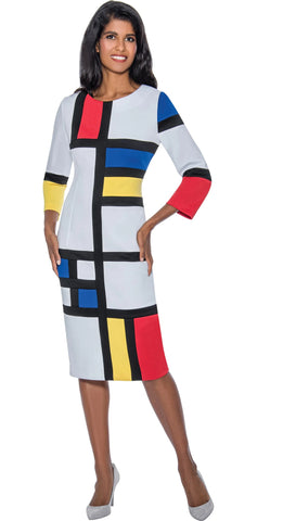 Dresses by Nubiano 801 knit color block midi dress