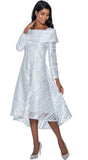 Dresses by Nubiano 831 white mesh overlay dress