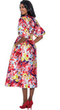 Dresses by Nubiano 851 floral print button down maxi dress
