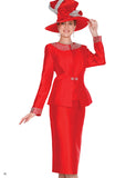 Elite Champagne 5730 red skirt suit