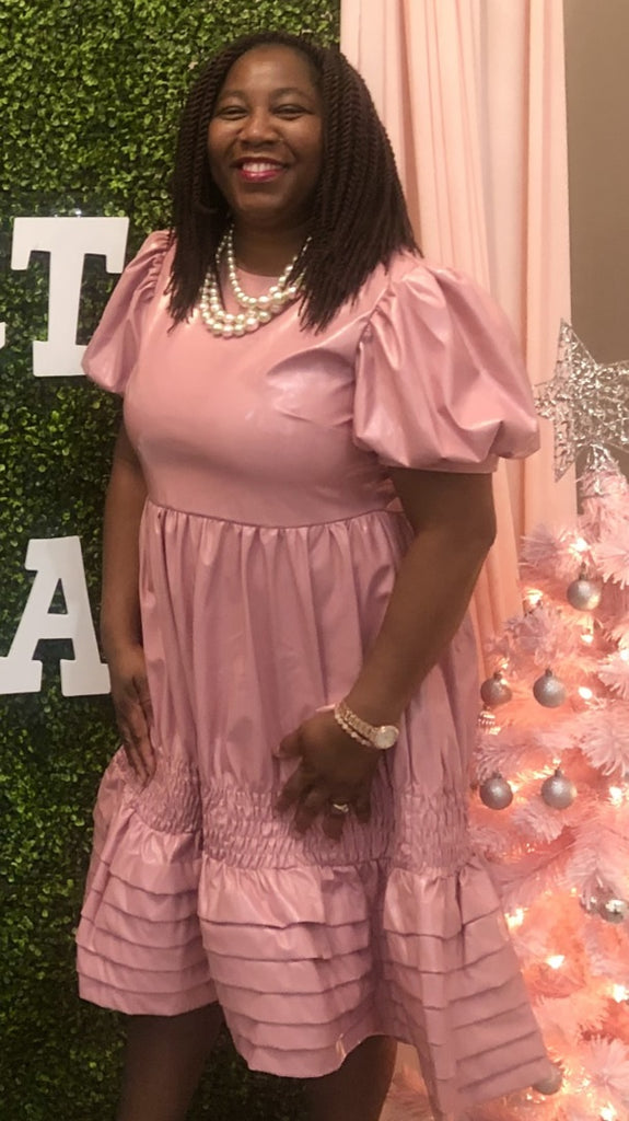 pink leather dress plus size Pu Leather Dress Plus Size