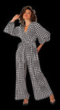 For Her NYC 81990 houndstooth print jumpsuit