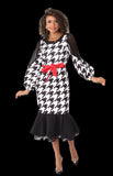 For Her NYC 82081 houndstooth scuba dress