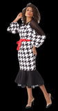 For Her NYC 82081 mesh sleeve scuba dress