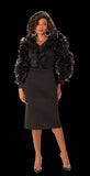 For Her NYC 82168 black organza sleeve dress