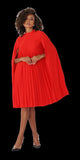 For Her NYC 82184 red cape dress