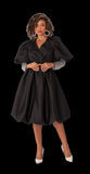For Her NYC 82217 black puff sleeve scuba dress