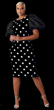 For Her NYC 8785 polka dot scuba dress
