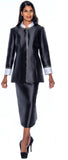 GMI 9142 black clergy skirt suit