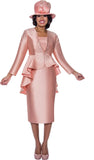 GMI 9472 peach high low skirt suit