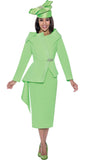 GMI 9652 lime green asymmetrical scuba skirt suit