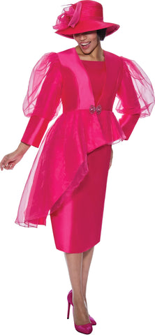 GMI 9762 pink asymmetrical skirt suit