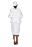 Giovanna 0962 peplum white skirt suit