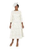 Giovanna D1563 brocade a line white dress